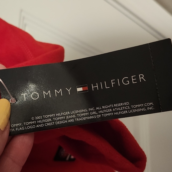 VINTAGE TOMMY HILFIGER Men's Long Sleeve Fleece Pullover Jacket Size L Red NWT - Picture 6 of 11